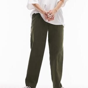 Topshop olive green corduroy peg pants women’s Size 12 gremlincore preppy skater